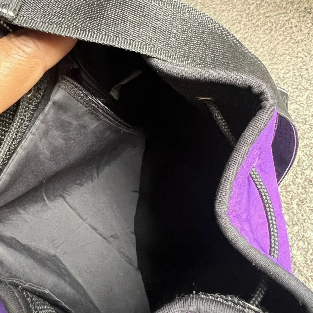 SPEEDO Neoprene Swim Bag Bucket Barrel Expandable Wet Shoulder Strap Purple VTG